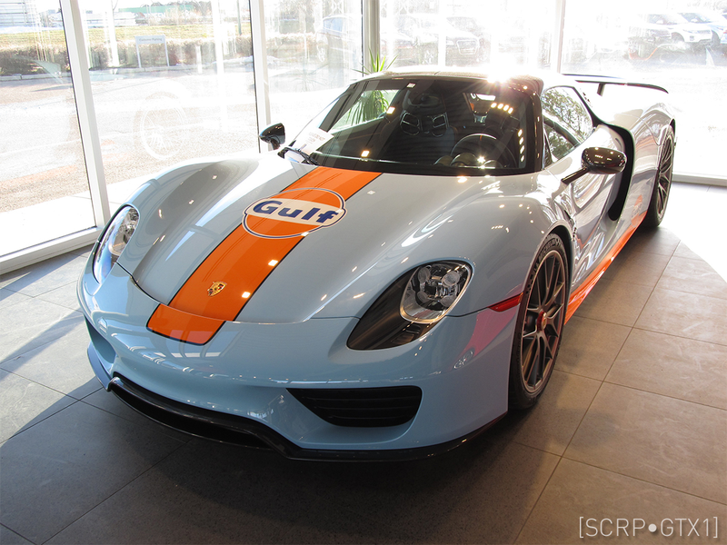Illustration for article titled Ultra Rare Gulf Livery 918 Spyder w/ Weissach